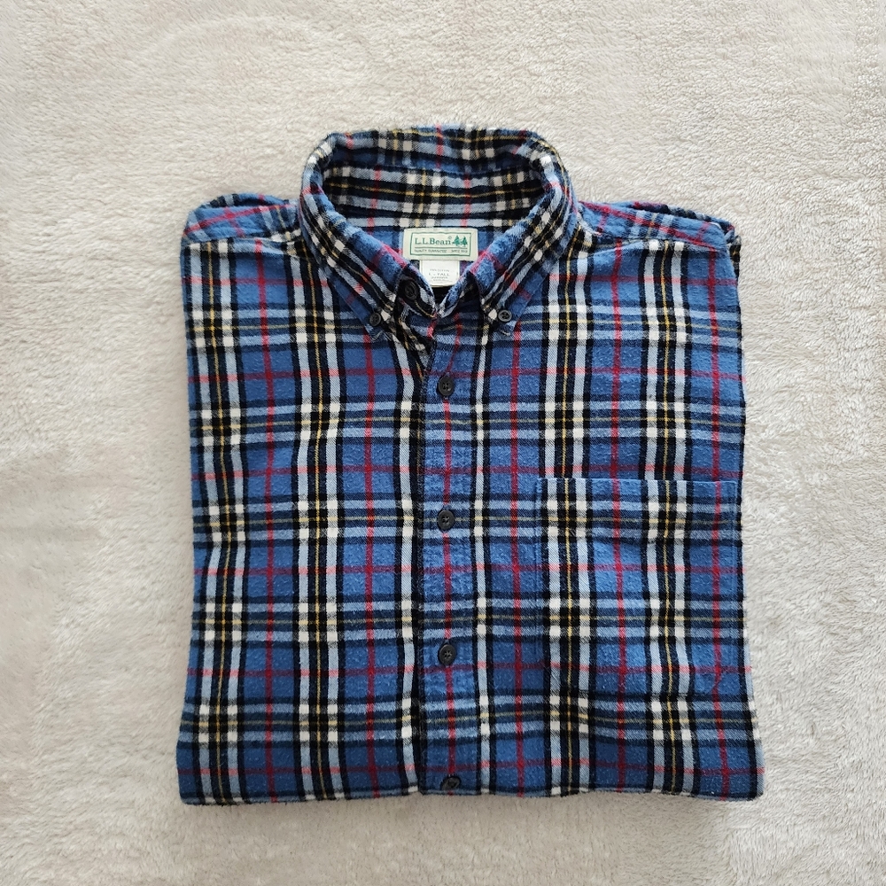 L.L.Bean Scotch Plaid Flannel L/S Shirt, Traditional Fit, Men's Large-Tall - GUC - Picture 7 of 7